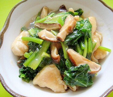 小松菜と鶏むね肉の和風炒め煮